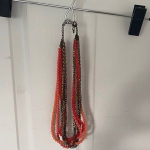 Layered shades of coral necklace